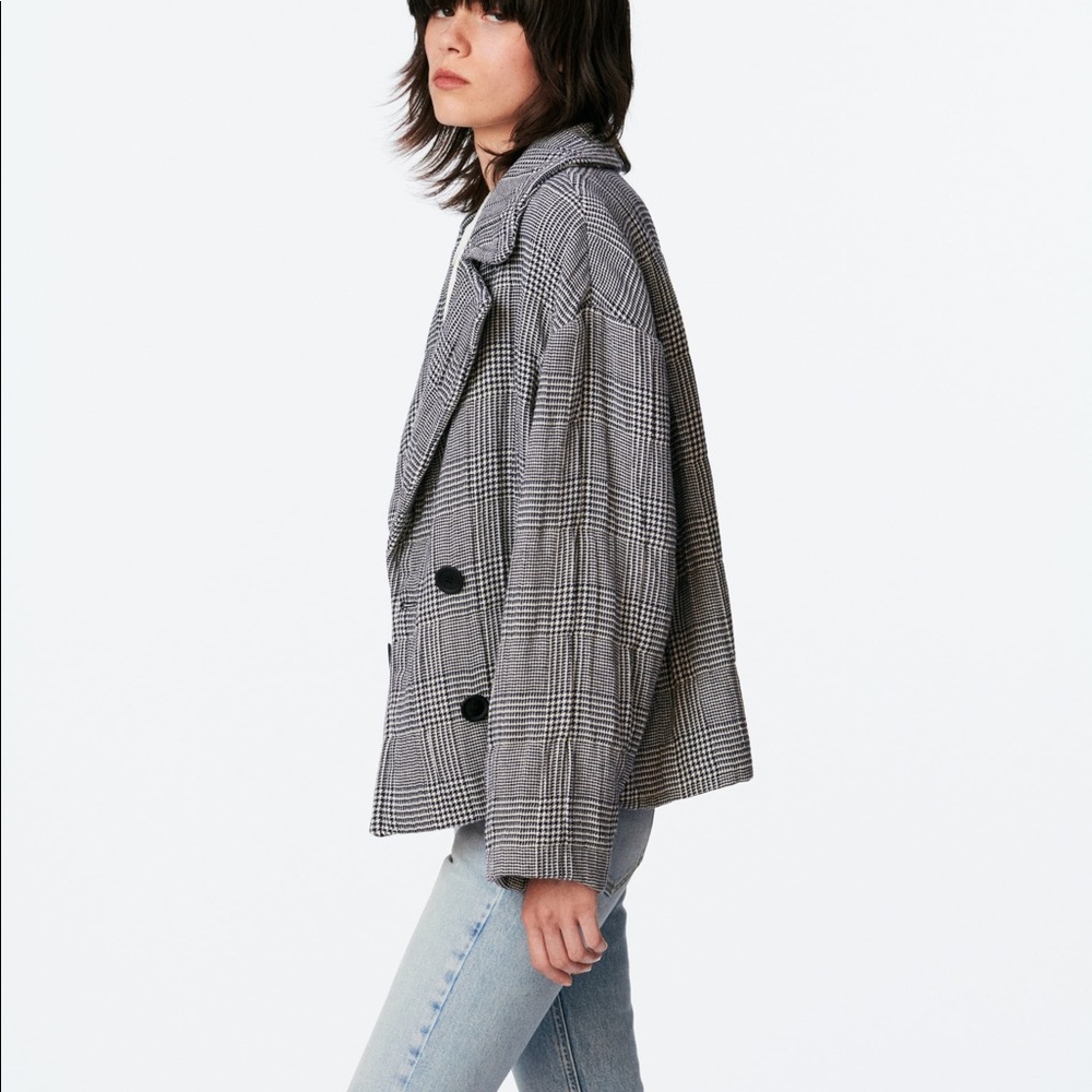 ZARA QUILTED CHECKERED LONG SLEEVE JACKET - Picture 5 of 12